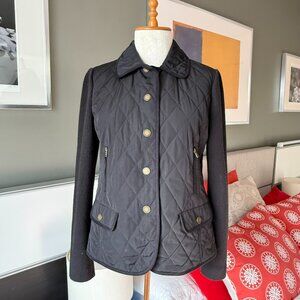 - Talbots Quilted Jacket Knitted Sleeves Black Classic PETITE